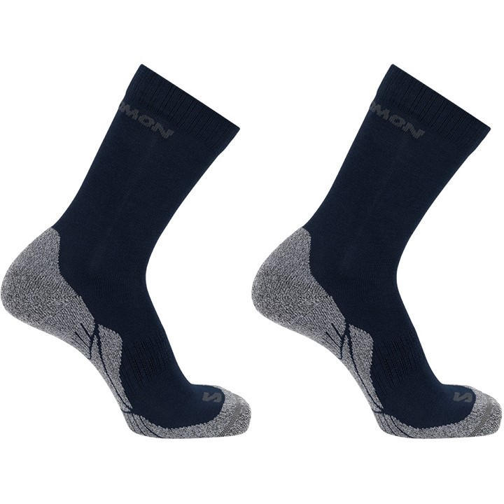 Salomon Men's Blue Crew 2 Pack Walking Socks in Size 7 - 11, Sports Direct