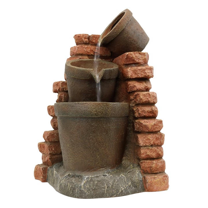 Streetwize  Brown Solar Brick Water Feature in Size 42.5x48x73, Sports Direct