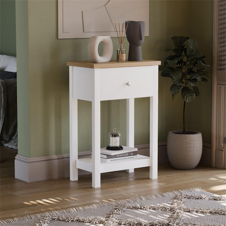 Lassic  White Vida Designs Arlington 1 Drawer Console Table, Sports Direct