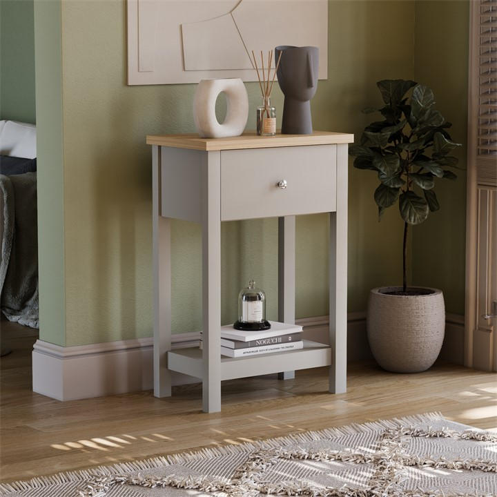 Lassic  Grey Vida Designs Arlington 1 Drawer Console Table, Sports Direct