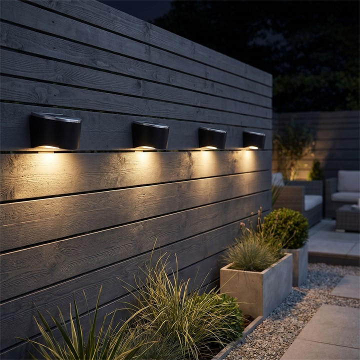 Streetwize  Black Urbane Solar Fence Lights (Pack Of 4) in Size 28x9.5x6.5, Sports Direct