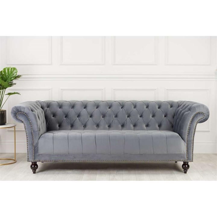Birlea  Grey Chester 3 Seater Sofa, Sports Direct