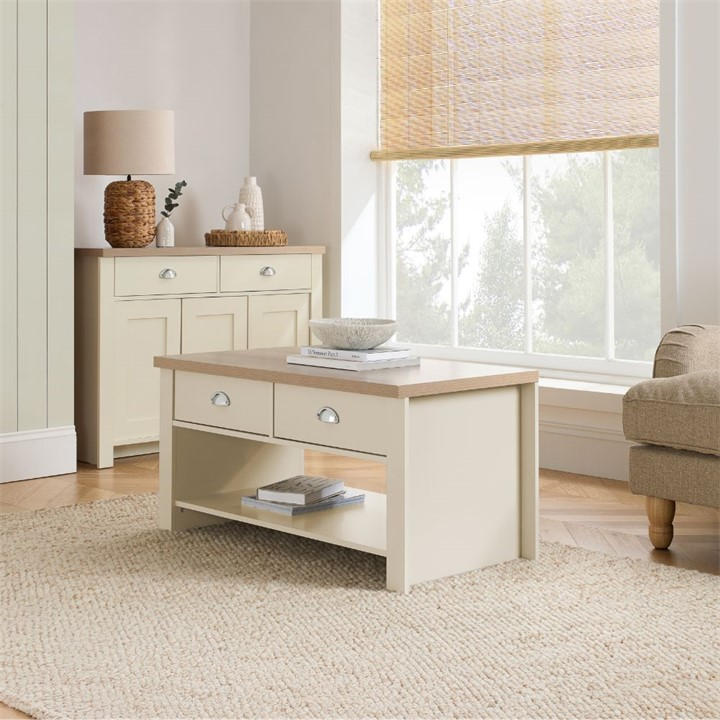 Birlea  Nude Highgate 2 Drawer Coffee Table, Sports Direct