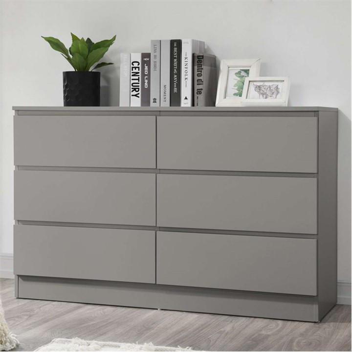 Birlea  Grey Oslo 6 Drawer Chest, Sports Direct