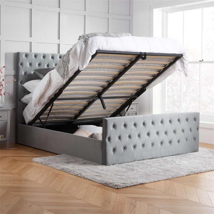 Birlea  Grey Marquis Fabric Ottoman Bed in Size Superking, Sports Direct