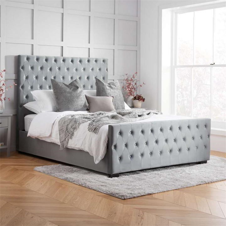 Birlea  Grey Marquis Fabric Bed In in Size King, Sports Direct