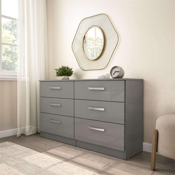 Birlea  Grey Lynx 6 Drawer Chest, Sports Direct