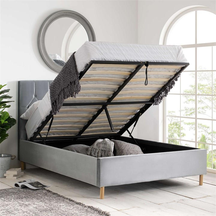 Birlea  Grey Loxley Ottoman Bed in Size Double, Sports Direct