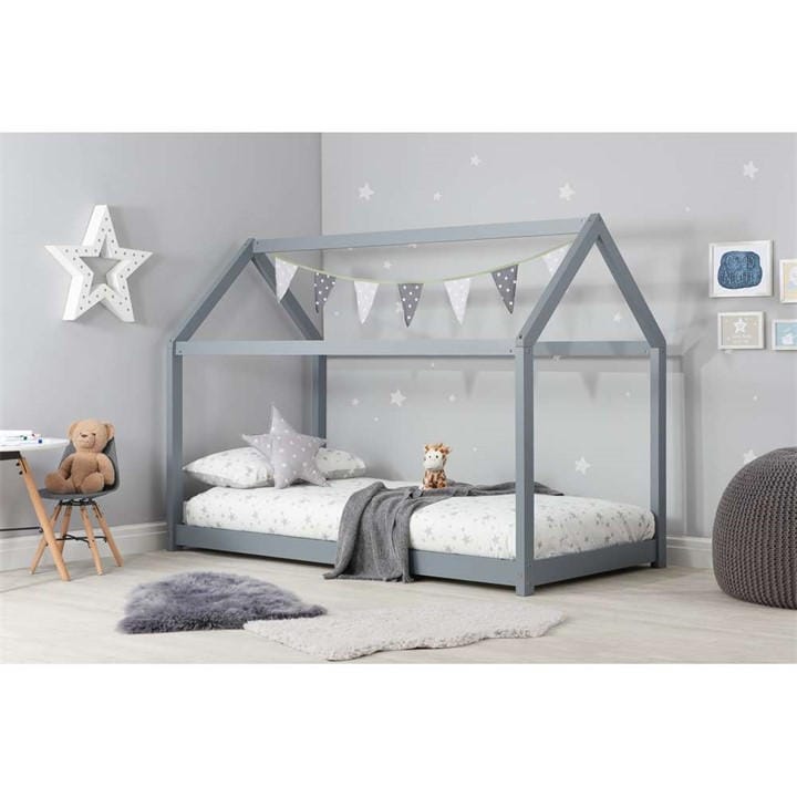 Birlea  Kids Grey  House Bed in Size Single, Sports Direct