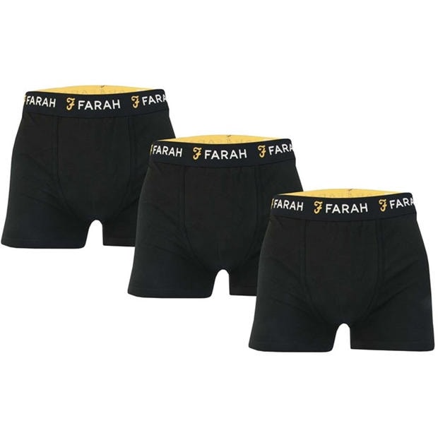 Черно - Farah - Siginaw 3 Pack Boxer Shorts