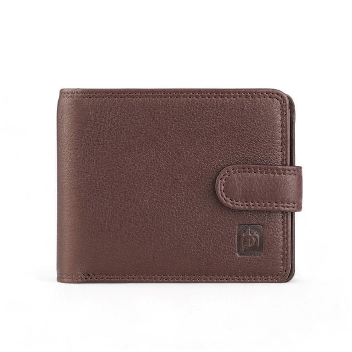 Primehide Leather Men's Brown Washington Collection Bifold Leather Wallet, Sports Direct