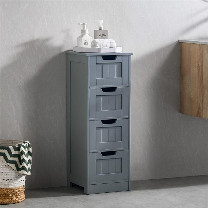 Lassic  Grey Bath Vida Priano 4 Drawer Freestanding Unit, Sports Direct