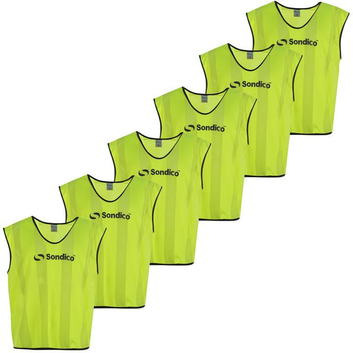 Sondico  Yellow 6 Pack Mesh Hi Viz Training Bibs in Size Junior, Sports Direct