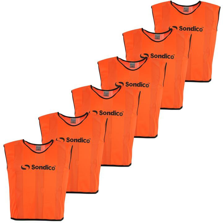 Sondico  Orange 6 Pack Mesh Hi Viz Training Bibs in Size Junior, Sports Direct