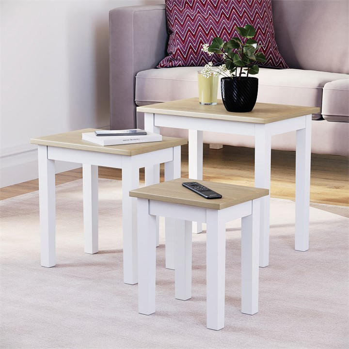 Lassic  Cream Vida Designs Yorkshire Nest Of 3 Tables, Sports Direct