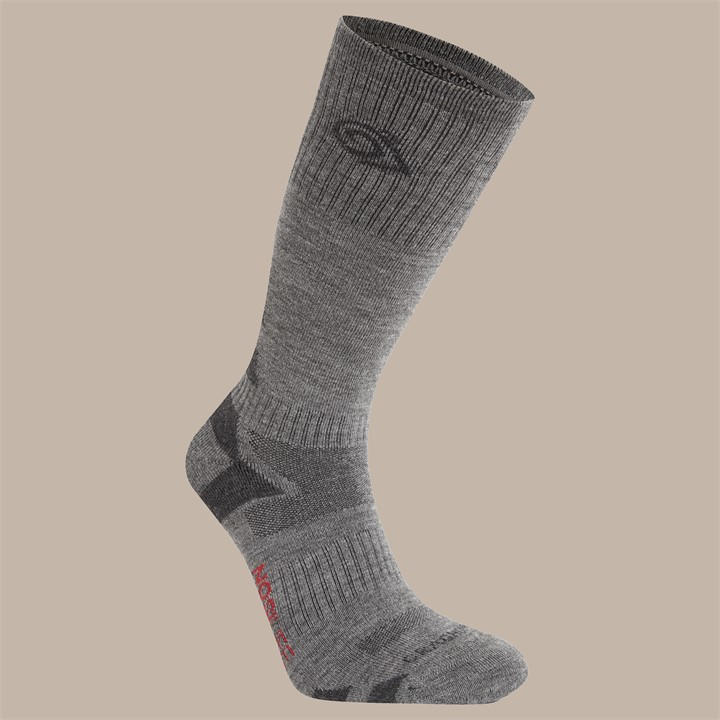 Craghoppers  Coastg/Blkp Nosilife Adventure Wool Lightweight Travel Socks in Size 4 -8, Sports Direct
