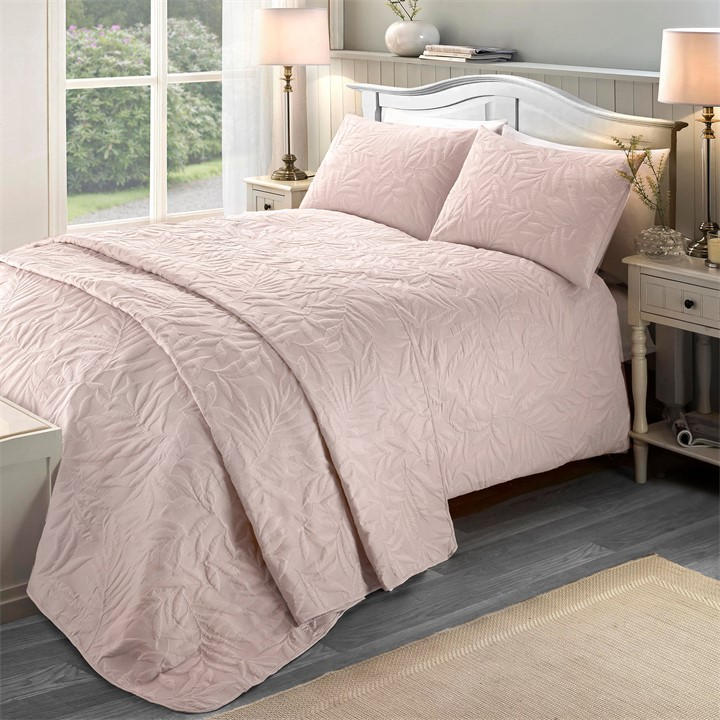 Serene Home Unisex Pink Luana Pinsonic Floral Duvet Cover Set In Green Single