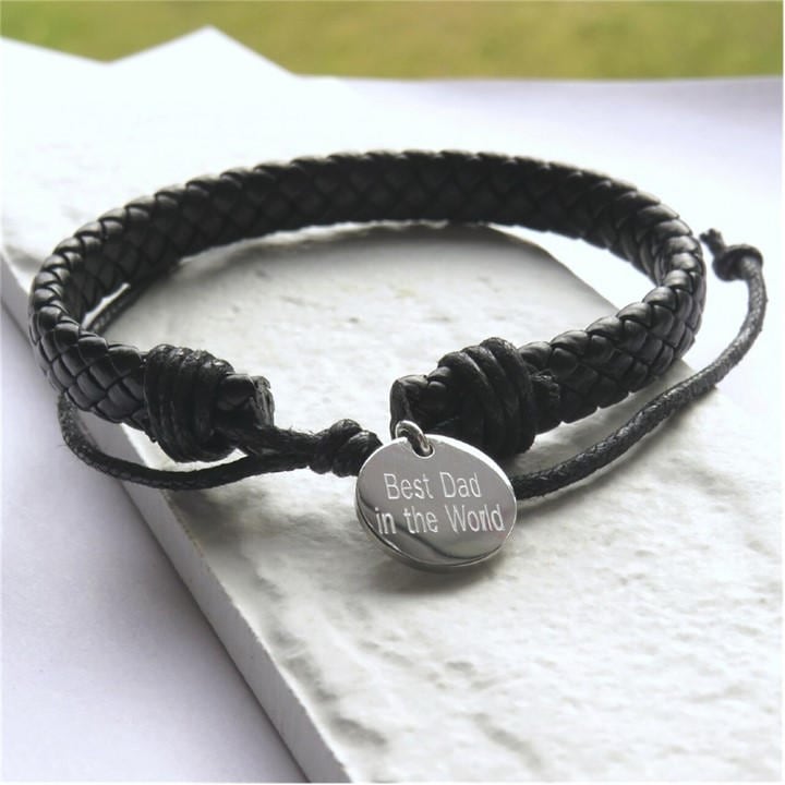 Scotland  Men's  Weave Bracelet Best Dad In The World 6260-Fk, Football by Aye Do Gifts, Sports Direct