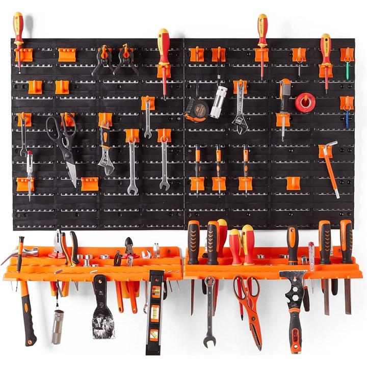 Vonhaus  Black Peg Board + Tool Shelf, Sports Direct