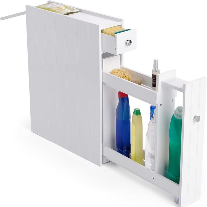 Vonhaus  White Holbrook Slimline Bathroom Canbinet, Sports Direct