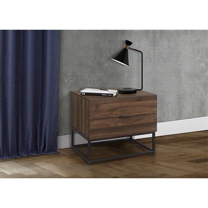Birlea  Brown Houston 2 Drawer Bedside Table, Sports Direct