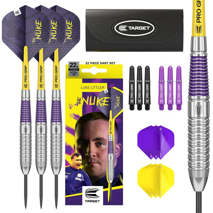 Target Darts  Purple Luke Littler 22G Brass Dart Set, Sports Direct