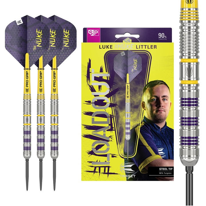 Target Darts  Purple Luke Littler Loadout 23G Tungsten Darts, Sports Direct