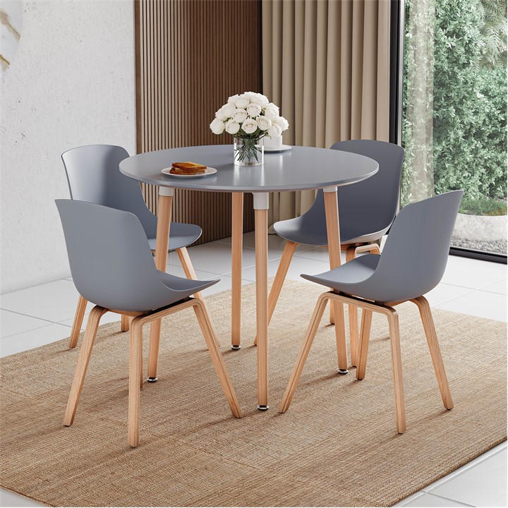 Lassic  Grey Vida Designs Batley  Round Dining Table in Size 4 Seater, Sports Direct