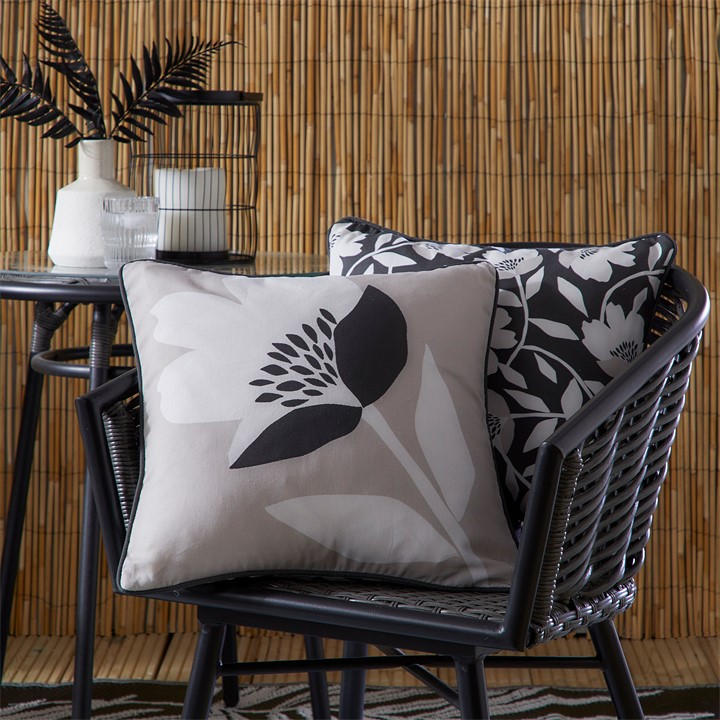 Fusion  Beige Luna Indoor Outdoor Water Resistant Filled Cushion in Size 43, Sports Direct