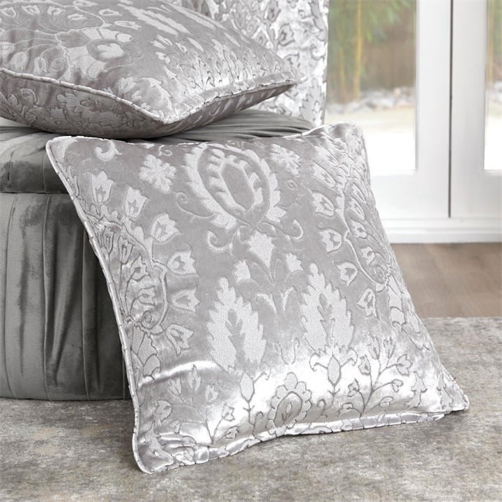Curtina  Silver Trinity Jacquard Filled Cushion in Size 43, Sports Direct