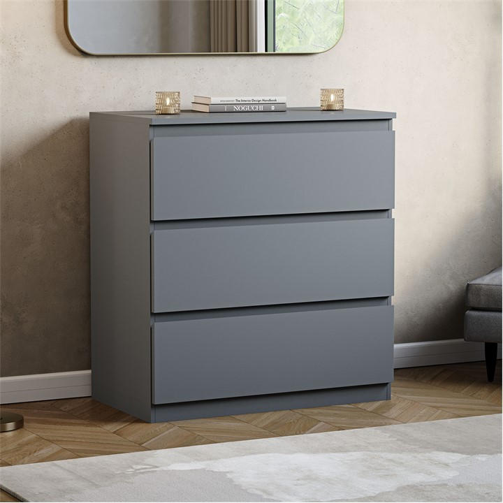 Lassic Vida Designs Denver 3 Drawer Chest - Grey