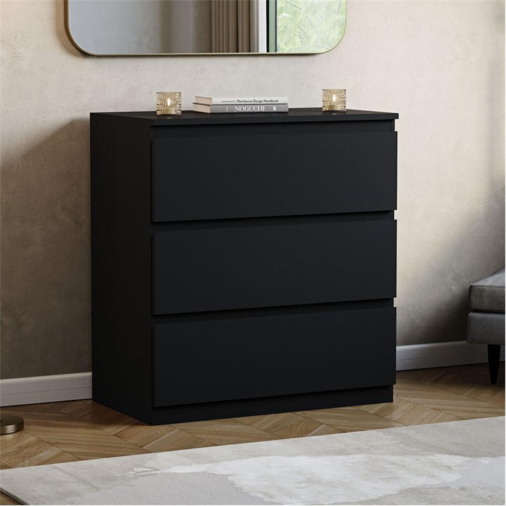 Lassic  Black Vida Designs Denver 3 Drawer Chest, Sports Direct
