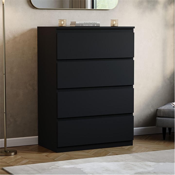 Lassic  Black Vida Designs Denver 4 Drawer Chest, Sports Direct
