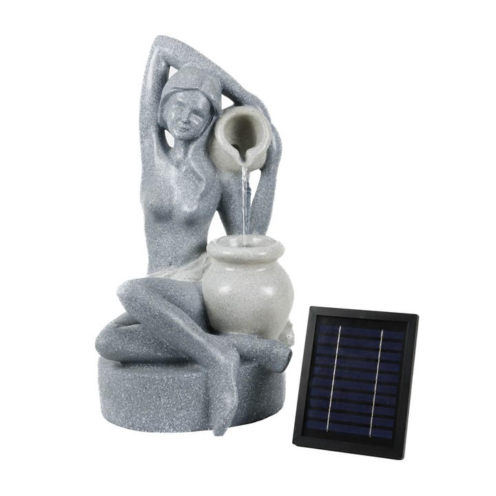 Streetwize  Grey Solar Water Feature - Bathing Lady, Sports Direct