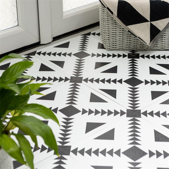 Floor Pops  White Self Adhesive Vinyl Floor Tiles Parla in Size 1.86 SQM, Sports Direct