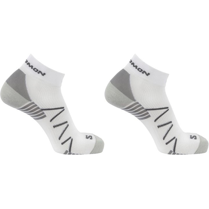 Salomon Men's White Hornet Quarter 2 Pack Running Socks in Size 7 - 11, Sports Direct