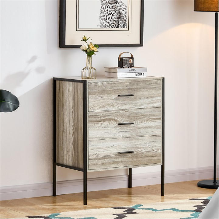 Lassic  Grey Vida Designs Brooklyn 3 Drawer Chest, Sports Direct