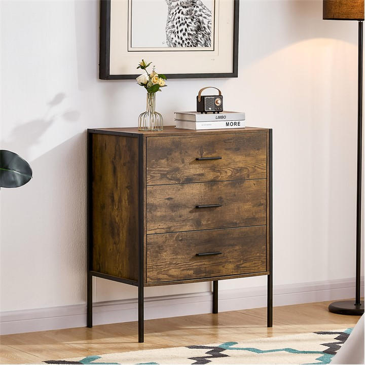 Lassic Brown Vida Designs Brooklyn 3 Drawer Chest, Sports Direct