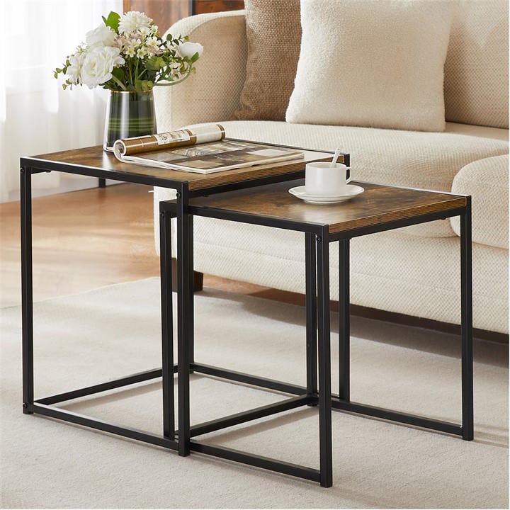 Lassic  Brown Vida Designs Brooklyn Nest Of 2 Tables in Size Set of 2, Sports Direct