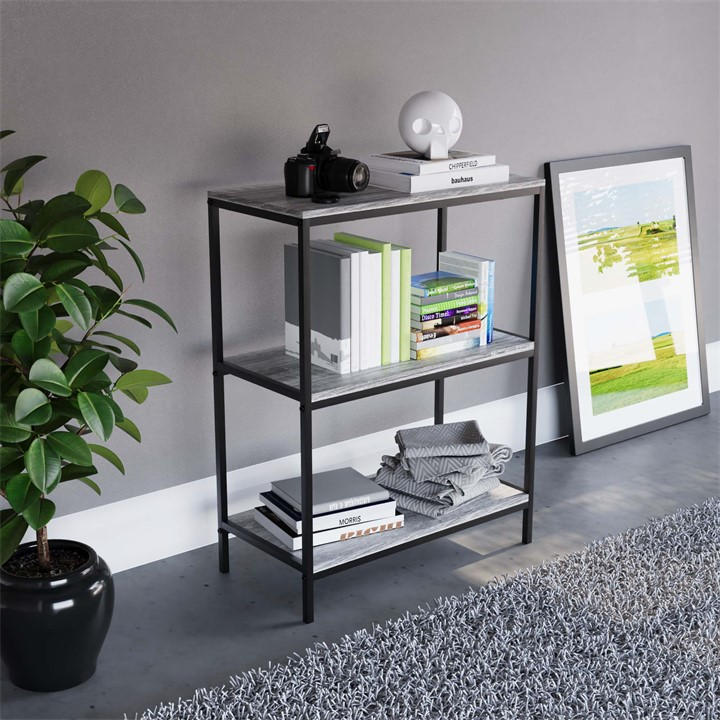 Lassic  Grey Vida Designs Brooklyn 3 Tier Bookcase, Sports Direct