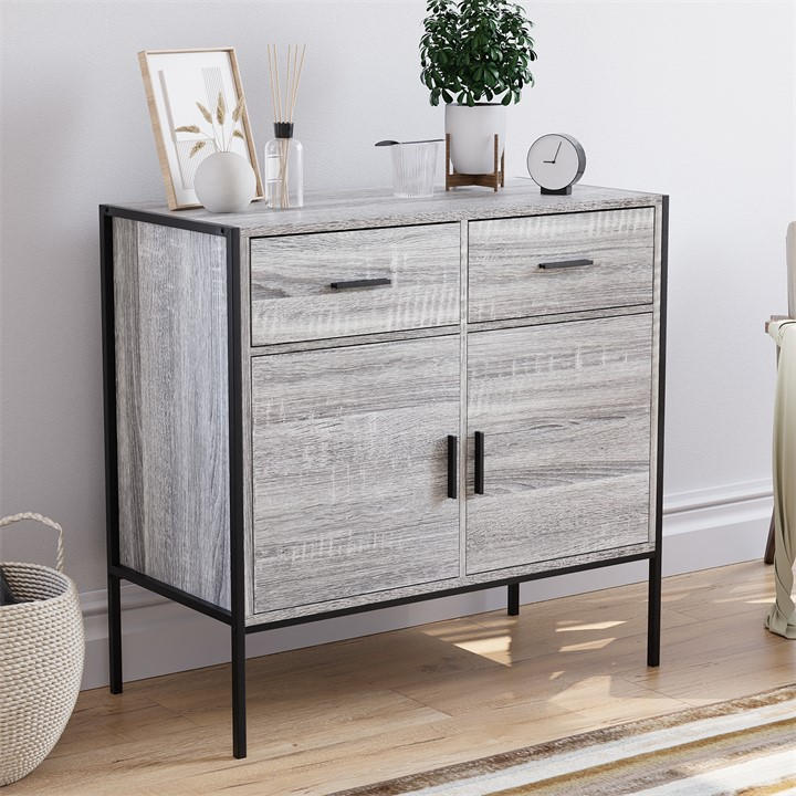 Lassic  Grey Vida Designs Brooklyn 2 Door 2 Drawer Sideboard, Sports Direct