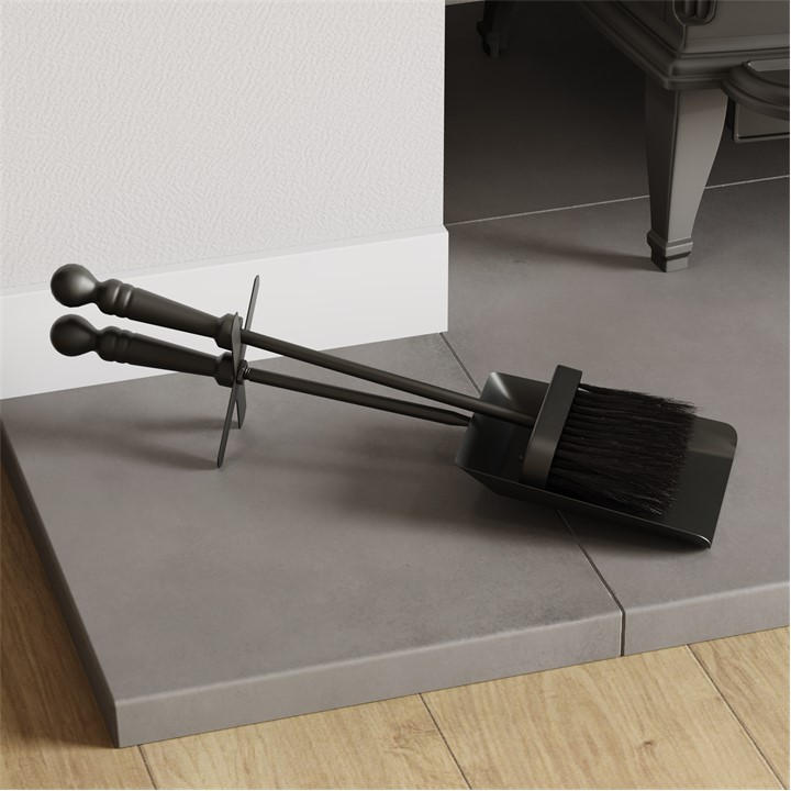 Lassic  Black Fire Vida Hearth Shovel And Brush Set, Sports Direct