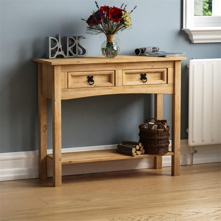 Lassic  Beige Vida Designs Corona 2 Drawer Console Table, Sports Direct