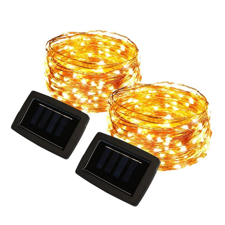 Streetwize  White 100 Warm Light Led Solar String Lights (Pack 2), Sports Direct