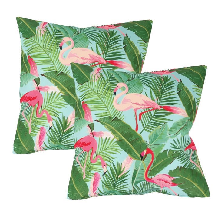 Streetwize   Outdoor Pair Of Flamingo Leaf Scatter Cushions in Size M, Sports Direct