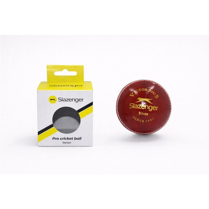Slazenger  Red Leather High Visibility Outdoor Cricket Balls in Size Senior, Sports Direct