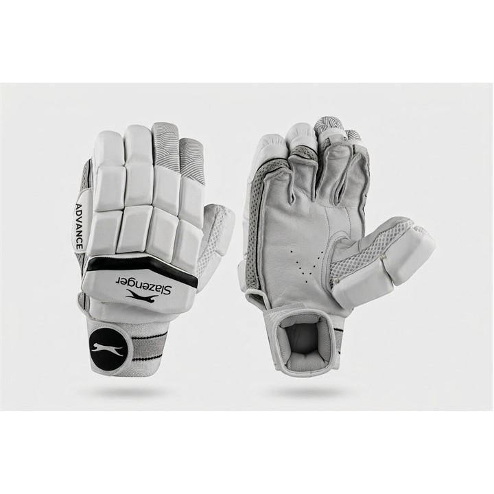 Slazenger  Kids White Leather Armour Fleece Cricket Gloves in Size Junior, Sports Direct