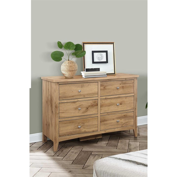 Birlea  Brown Hampstead 6 Drawer Chest, Sports Direct