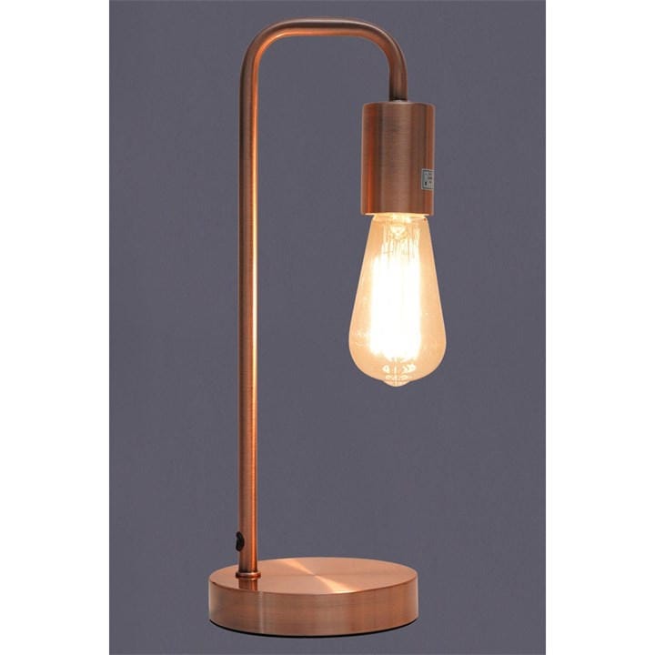 K Living  Brown Caitlin Industrial Filament Bulb Table Desk Lamp, Sports Direct