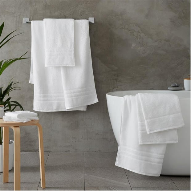 White - Biba - 450gsm Cotton Zero Twist Quick Dry Towel
